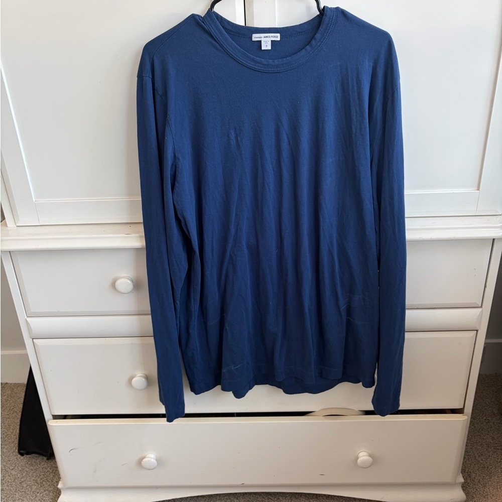Men's James Perce Blue  Long Sleeve Shirt